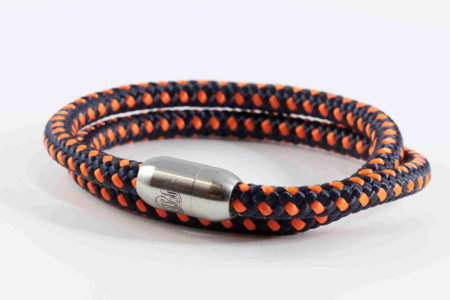 Bracelet 6mm Double Marine:orange FI